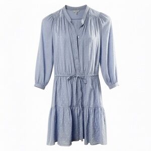 Joie Adel Cornflower Blue Swiss Dot Shirt Dress Small